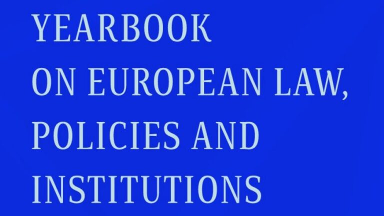 Yearbook on European Law, Policies and Institutions