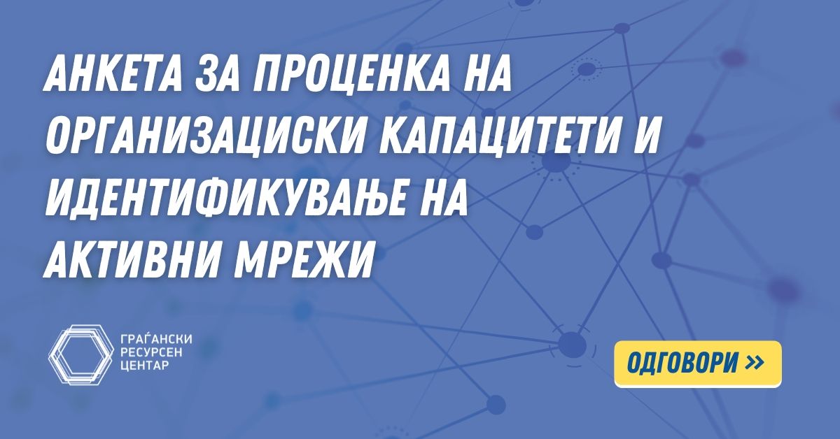 анкетен прашалник за организациски капацитети и вмрежување