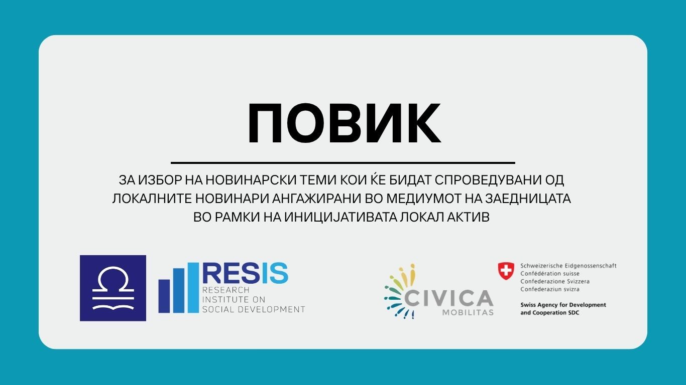 Повик за новинарски истражувања за Локал Актив